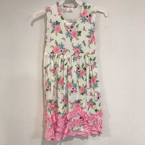 Flower girl floral dress sleeveless summer outfit